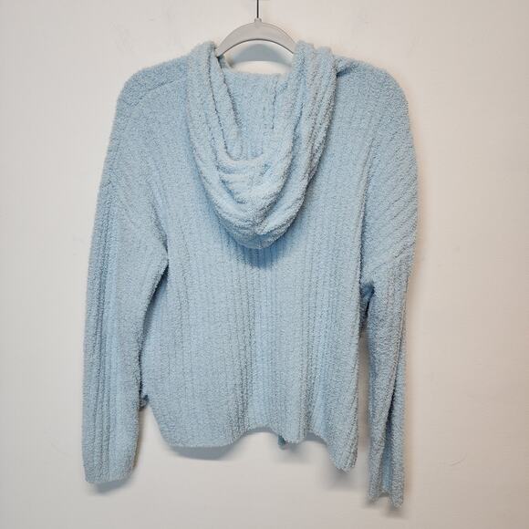 Altar'd State Cozy Soft Hooded Pullover Sweater Size M Light Blue Intimates Boxy - Picture 3 of 9